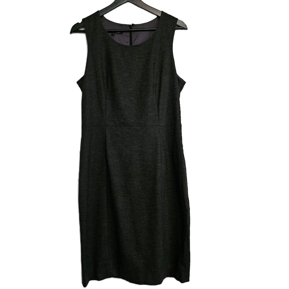 JUDITH & CHARLES Grey Sleeveless Wool Sheath Dress Size 10